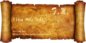 Tiba Máté névjegykártya